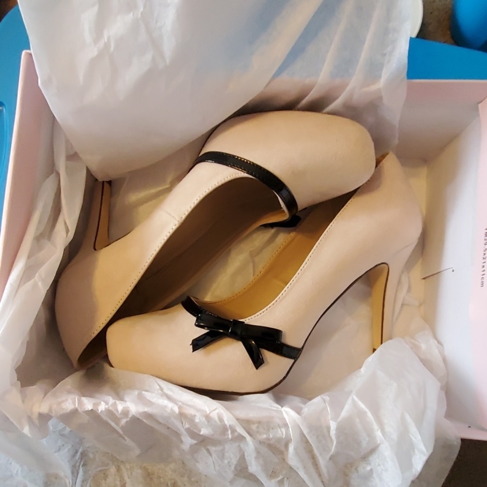 JustFab Whilemina Nude Pumps